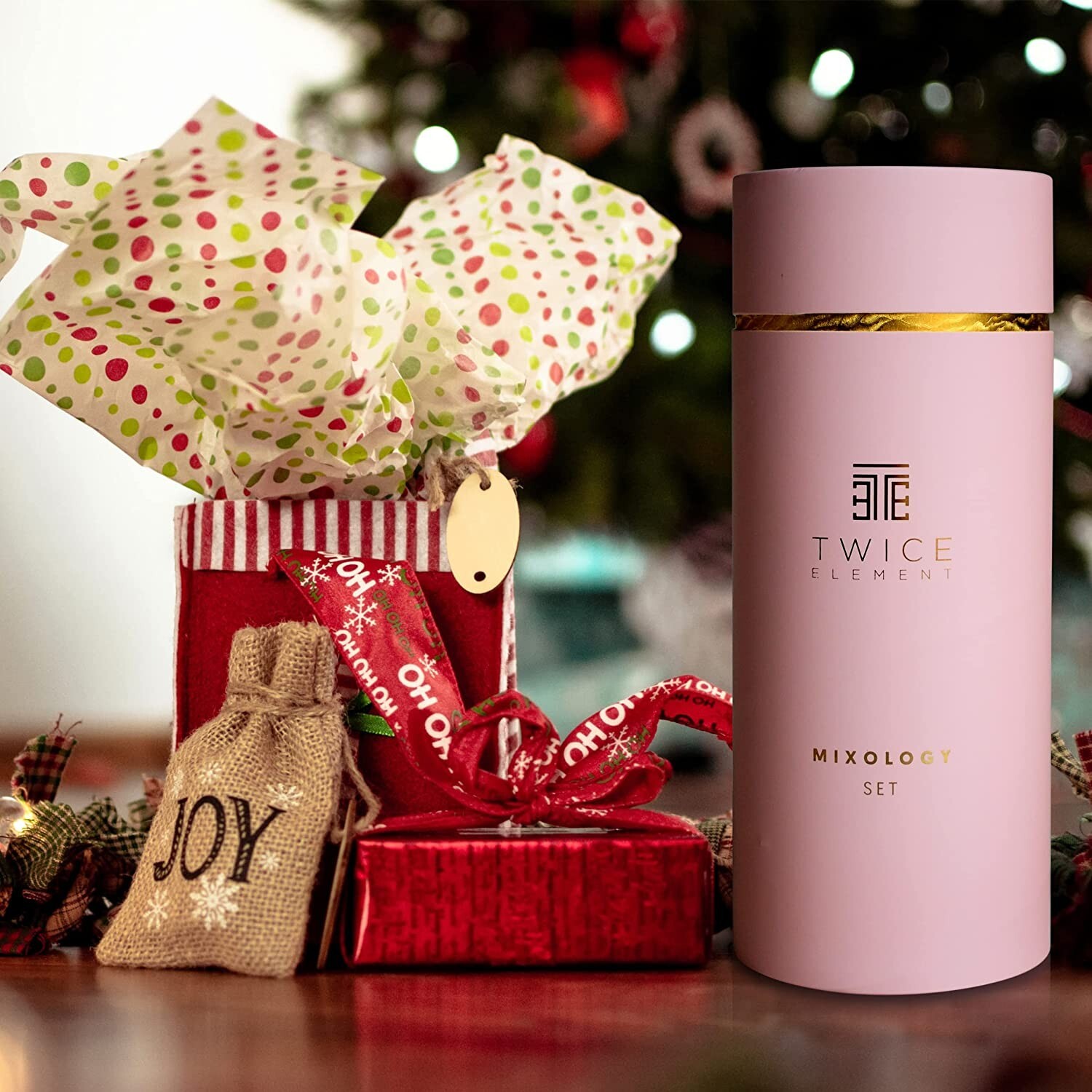 Mixology Bartender Kit Copper Gift Set Boston Shaker Storage Pouch Recipe Book