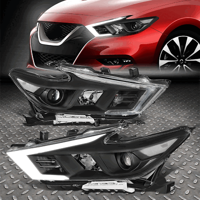 ДЛЯ 16-18 NISSAN MAXIMA S SL SV СВЕТОДИОДНЫЕ ЛАМПЫ ПРОЕКТОРА DRL ЧЕРНЫЙ/ПРОЗРАЧНЫЙ