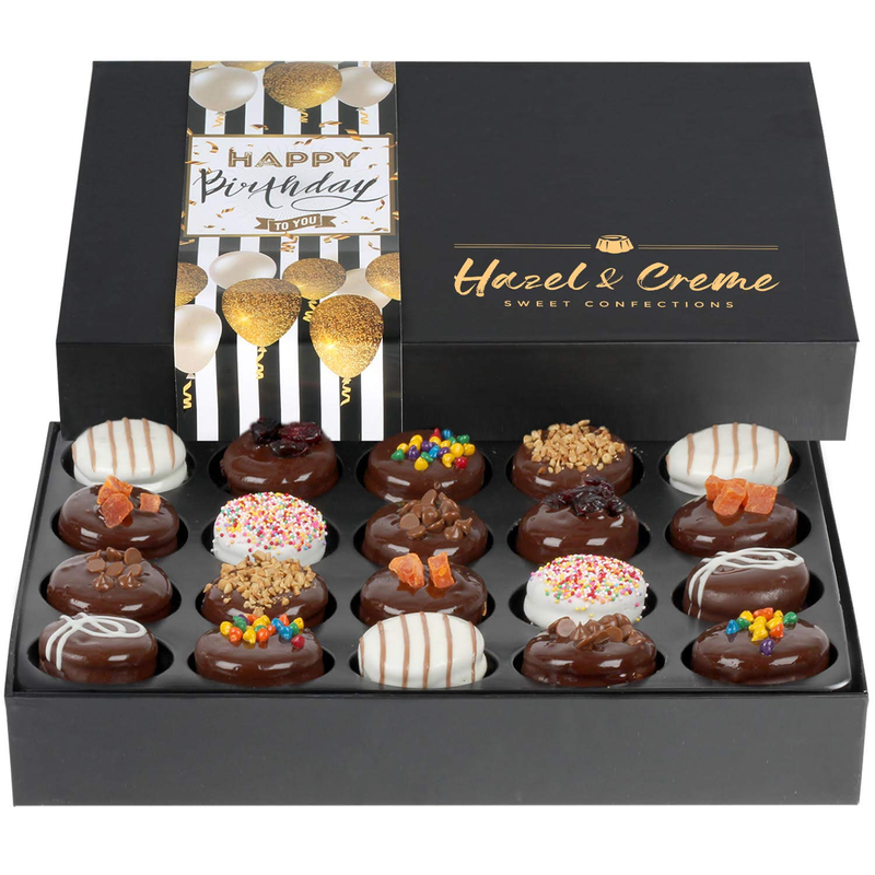 Birthday Gift Basket - Happy Birthday Cookies - Chocolate Covered Cookies - Choc
