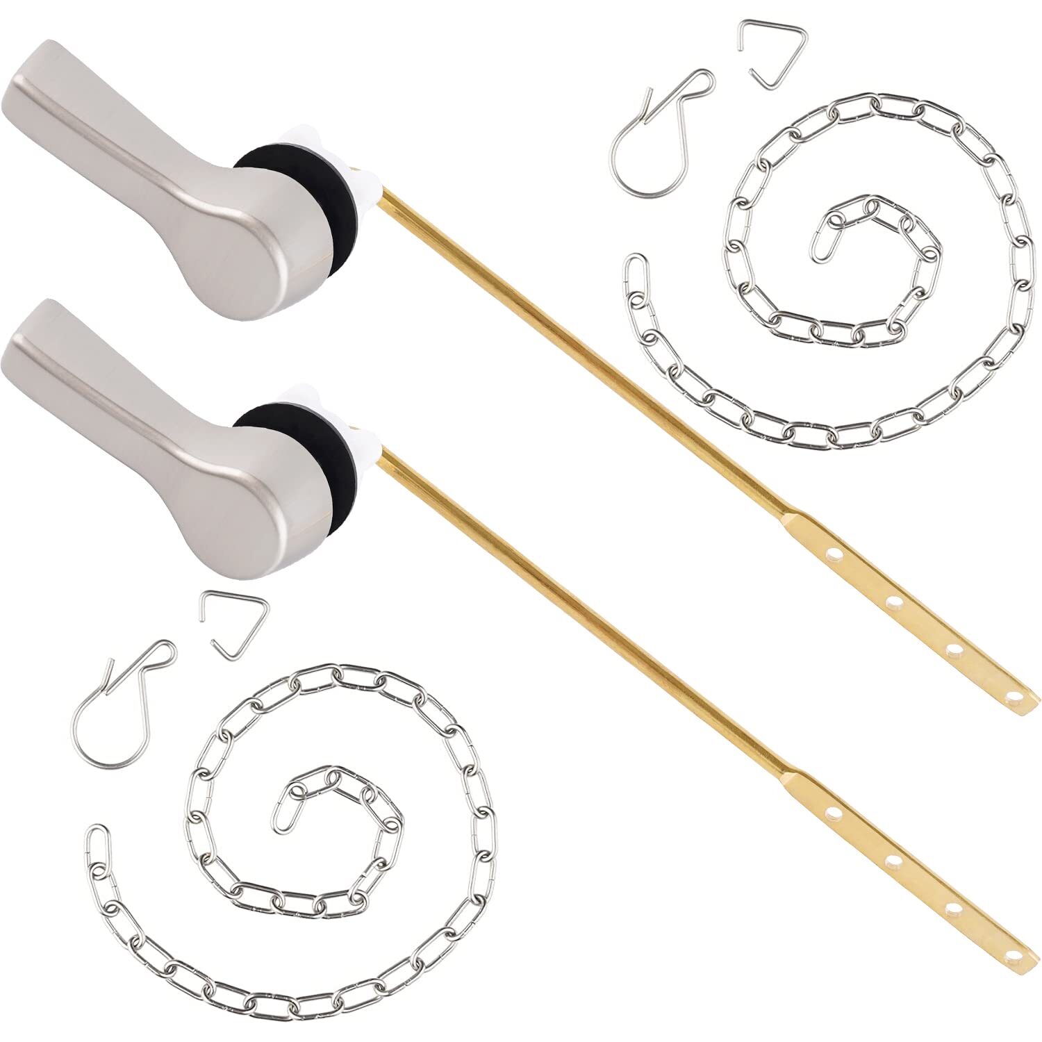 2pack Toilet Handle Lever Flush Replacement, Front Mount, Universal Fitting