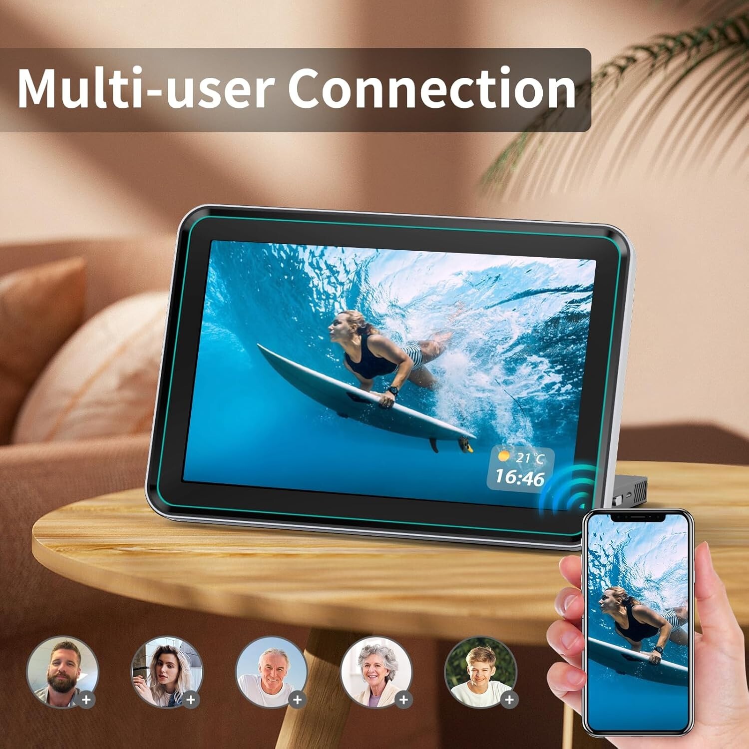 10.1'' Digital Picture Photo Frame with WiFi Wireless Charging IPS Touch Screen