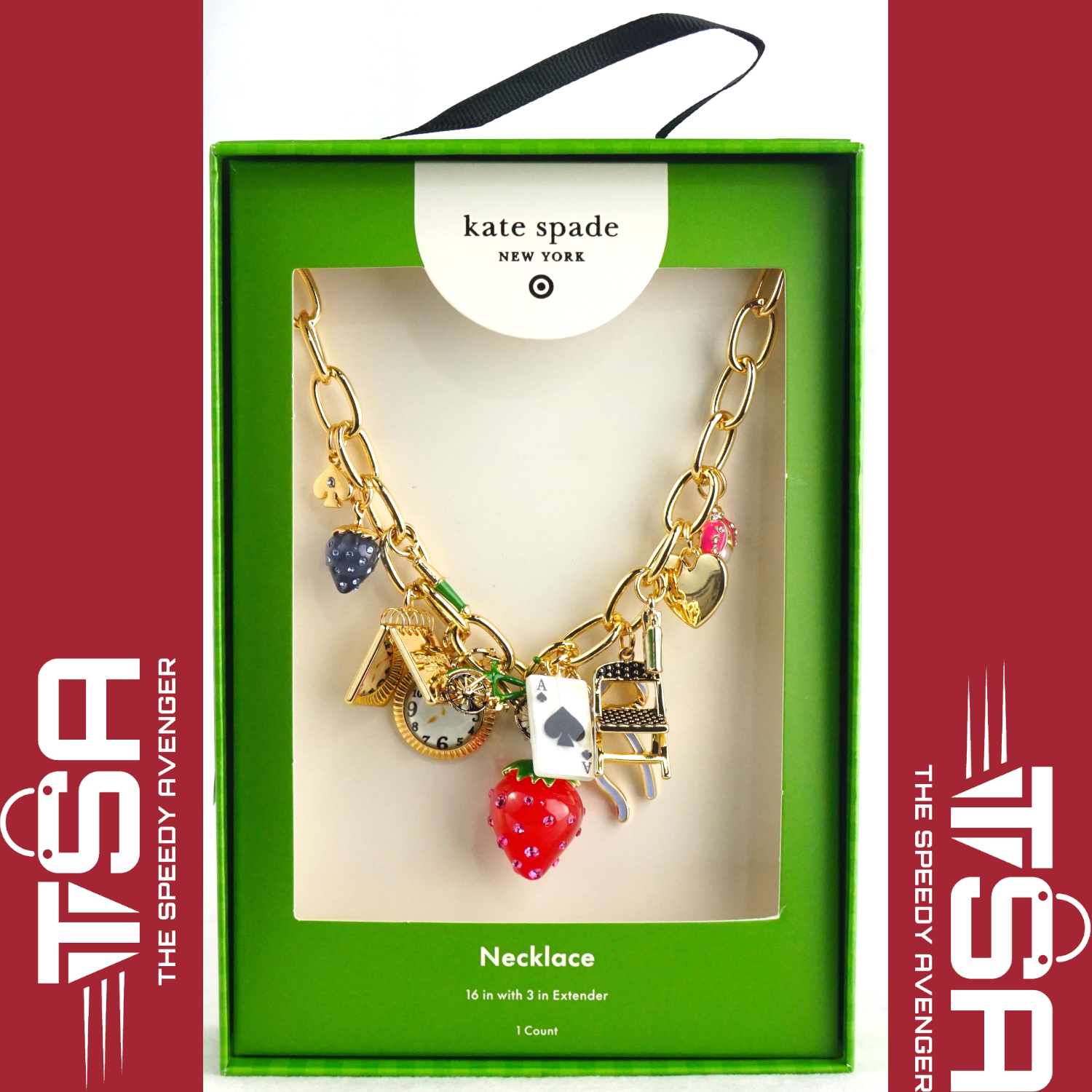 kate spade new york x Target Chunky Charm Statement Necklace Gold SOLD OUT