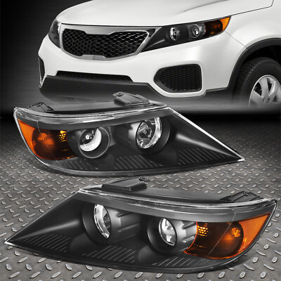 ДЛЯ 11-13 SORENTO OE STYLE ЧЕРНЫЙ КОРПУС, УГЛОВЫЕ ЛАМПЫ ПРОЕКТОРА ЯНТАРНОГО ЦВЕТА