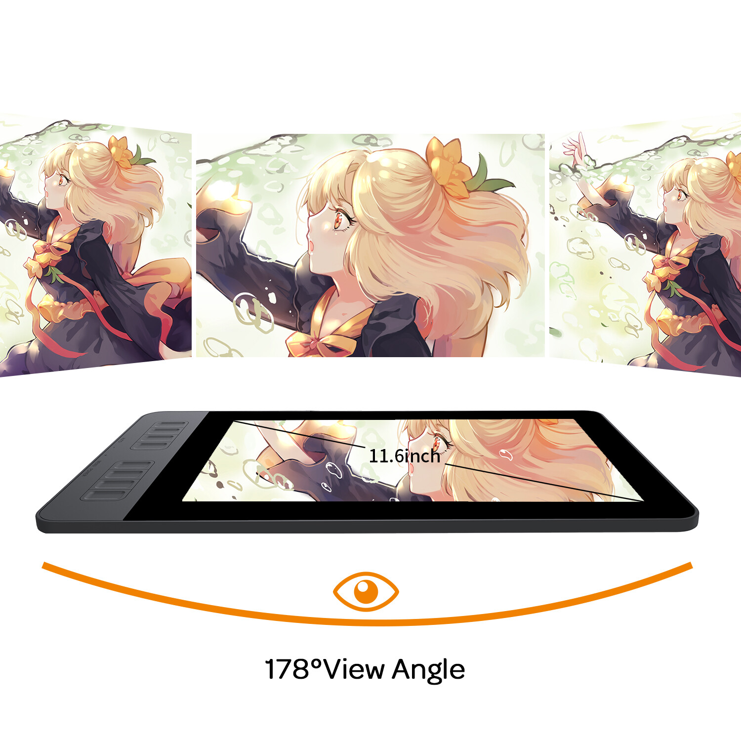 GAOMON PD1161 Portable  Graphic Drawing Monitor Screen Battery Free Pen Display