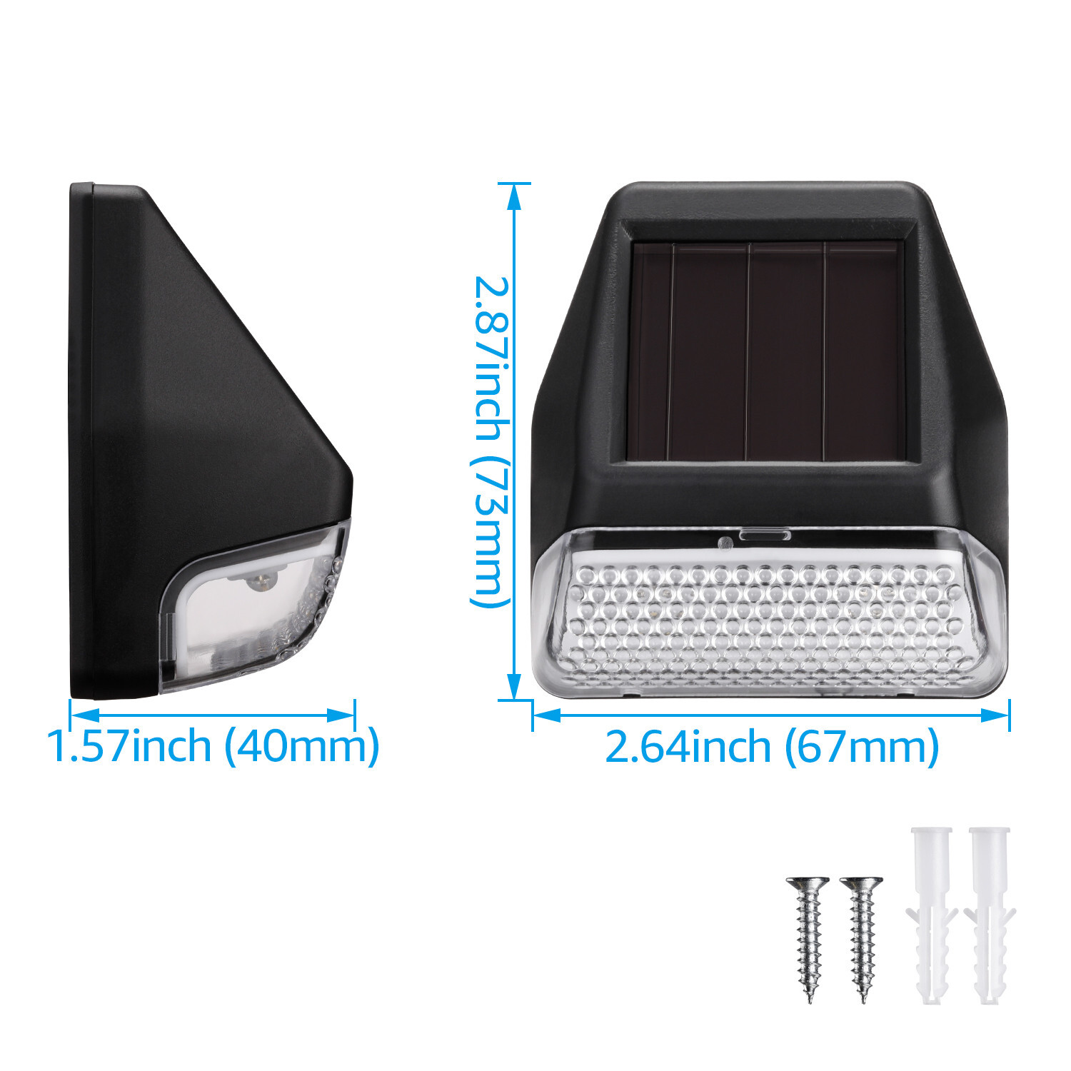 6-Pack Solar-Powered LED Fence Lighting, Dusk-to-Dawn Deck Lights