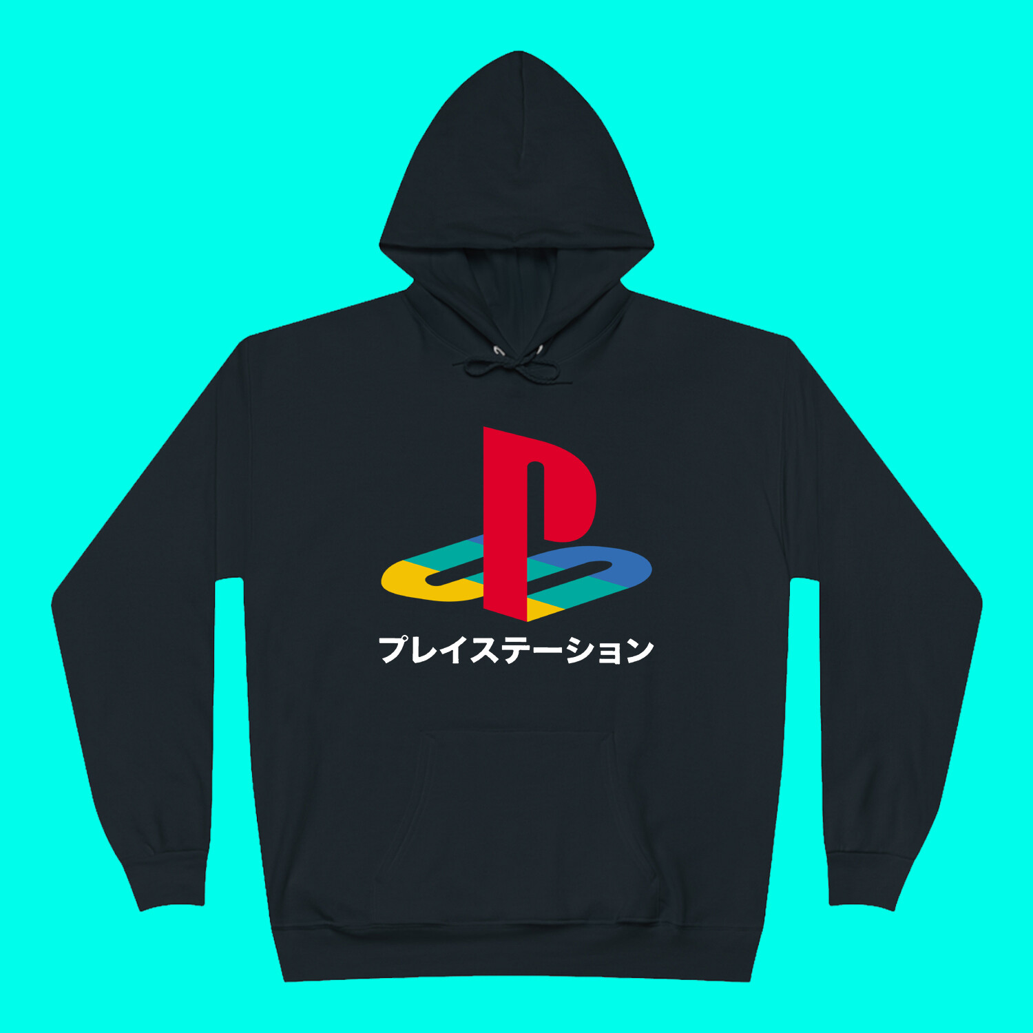 Playstation Japan Kanji Logo Game Men's Black Hoodie