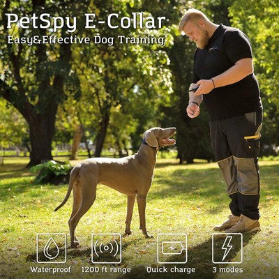 PetSpy P320 Dog Shock Collar for 1200ft Remote Training with Vibration and Beep