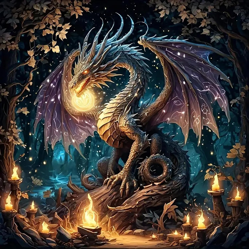 5D Diamond Painting Kit for Adults Beginners,Diy Dragon Paint by