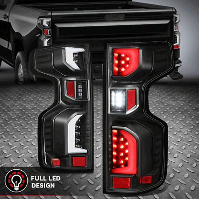 [3D светодиодная панель] Для 19-24 задних стоп-сигналов Silverado 1500 WT LT LTD с прозрачными линзами