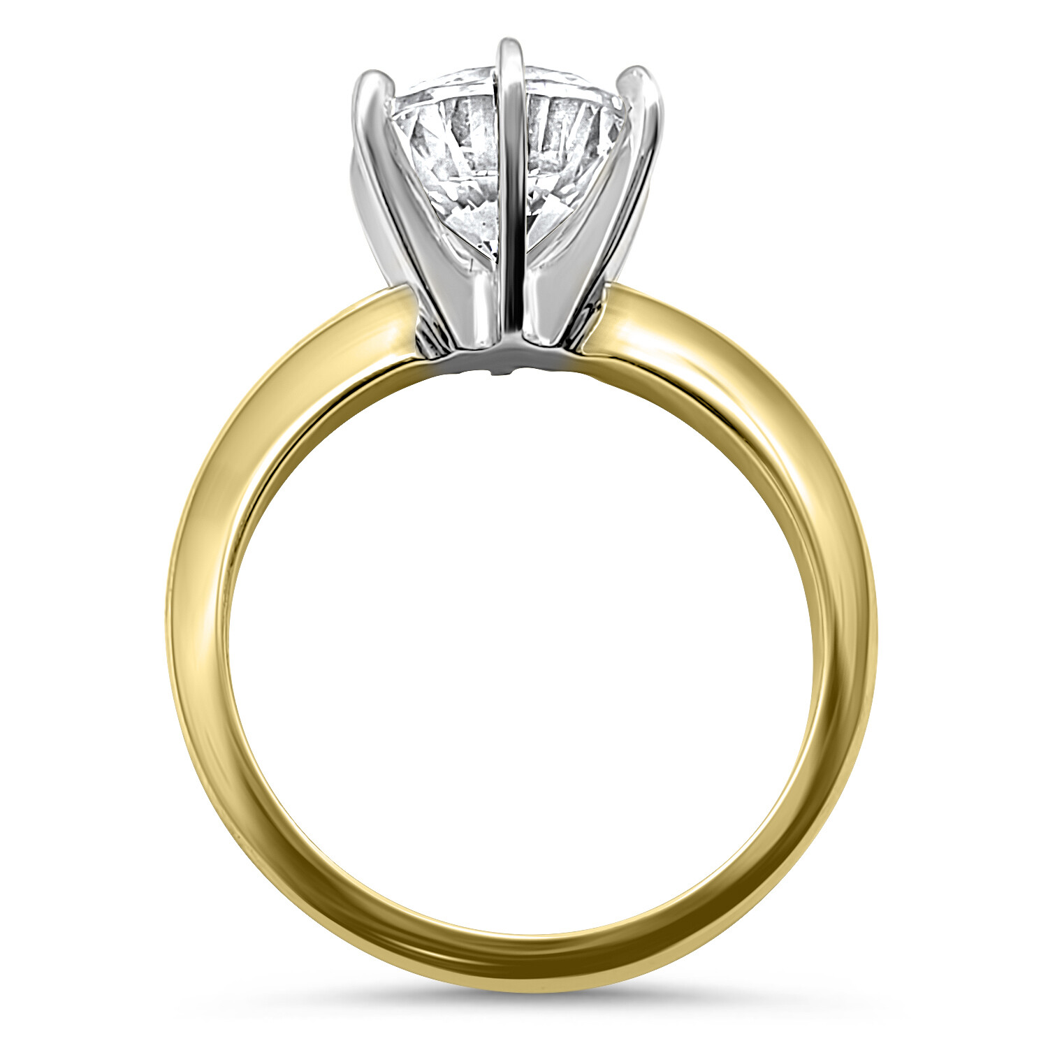 Pre-owned Swarovski Cz Cubic Zirconia Solitaire Ring 14k Yellow Gold 2 Carat 6 Prong Engagement In Clear