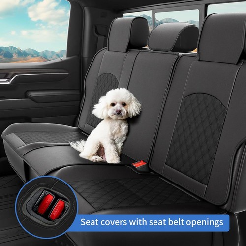 For Chevrolet Silverado GMC 1500 2500HD 3500HD Leather Car Seat Cover 5-Seat Set