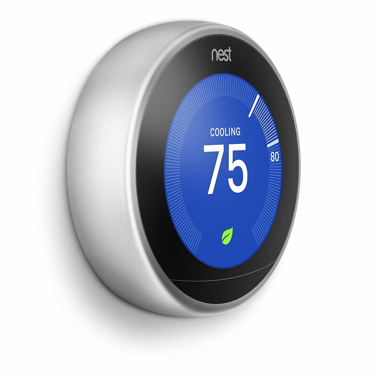 Nest T3007ES 3rd Gen Programmable Smart Thermostat Stainless Steel
