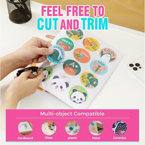 100PCS Vinyl Sticker Paper Glossy Matte Clear Waterproof Printable Inkjet Laser