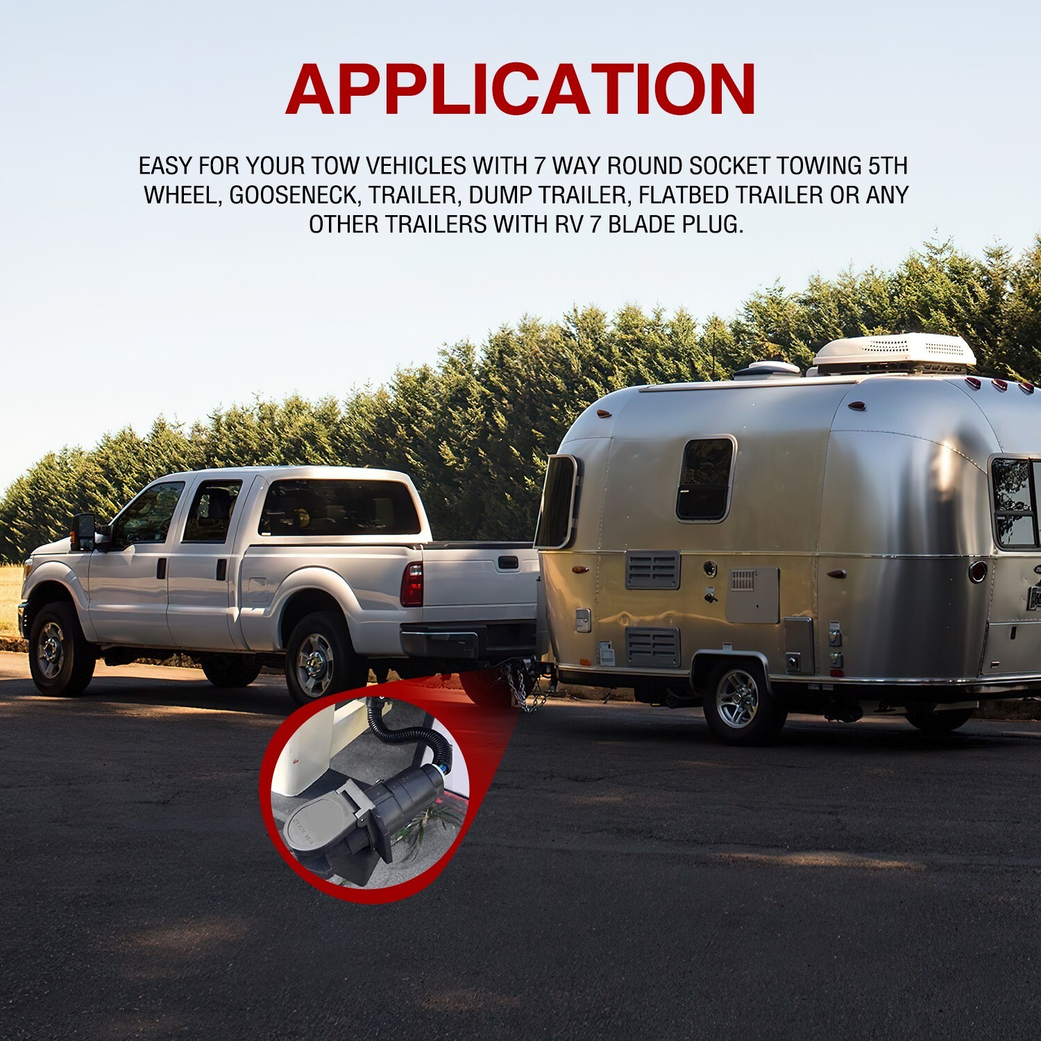 Nilight 7 Pin Round to 7 Way RV Blade Trailer Adapter Connector Wiring Harness