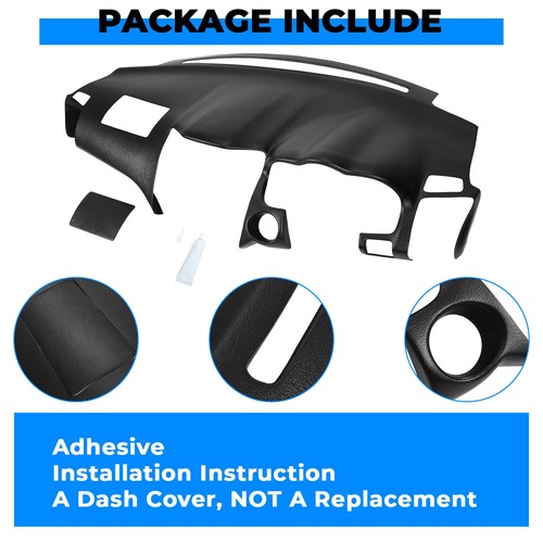 Black Dash Cover Dashboard Overlay Cap For 2004-2009 Lexus RX350 RX400H RX330