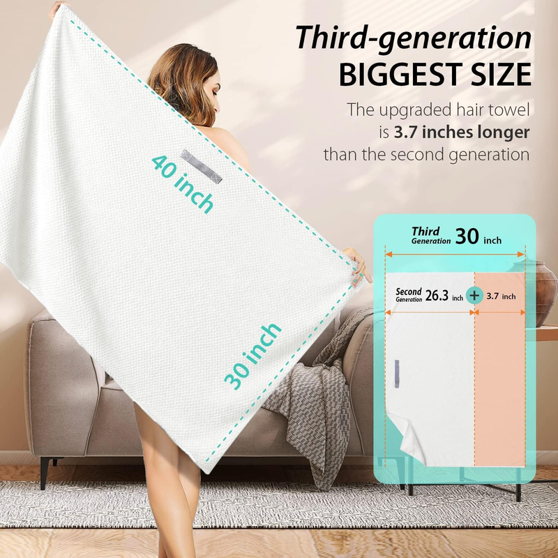 X-Large Hair Towel Wrap for Women, Soft Microfiber Hair Towel for Curly Hair, Fa