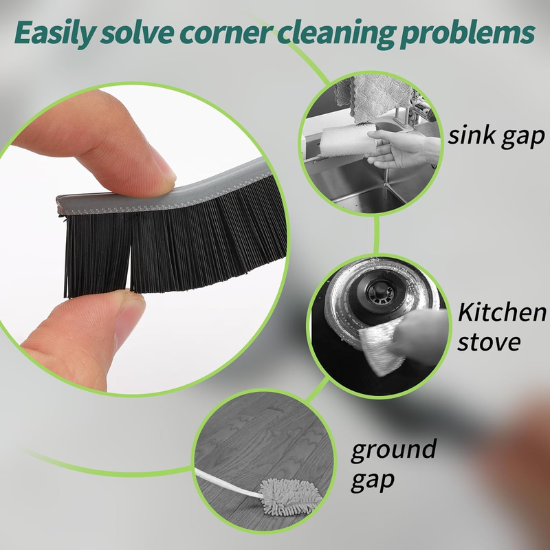 9 Pcs Crevice Cleaning Brush, Bathroom Gap Brush, Hand-held Groove Gap Cleaning