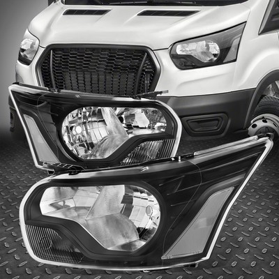 Для 15-23 Ford Transit 150 250 350 Хромированный корпус Прозрачные угловые лампы фар