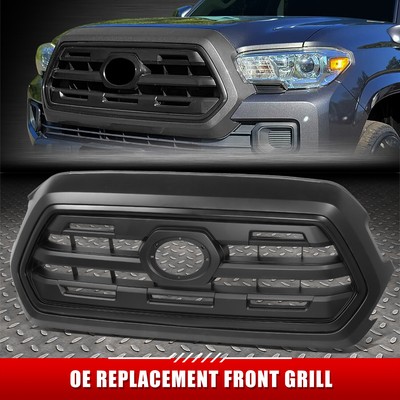 Для 16-17 Toyota Tacoma Base/S/SR в стиле OE Черная передняя решетка радиатора с эмблемой