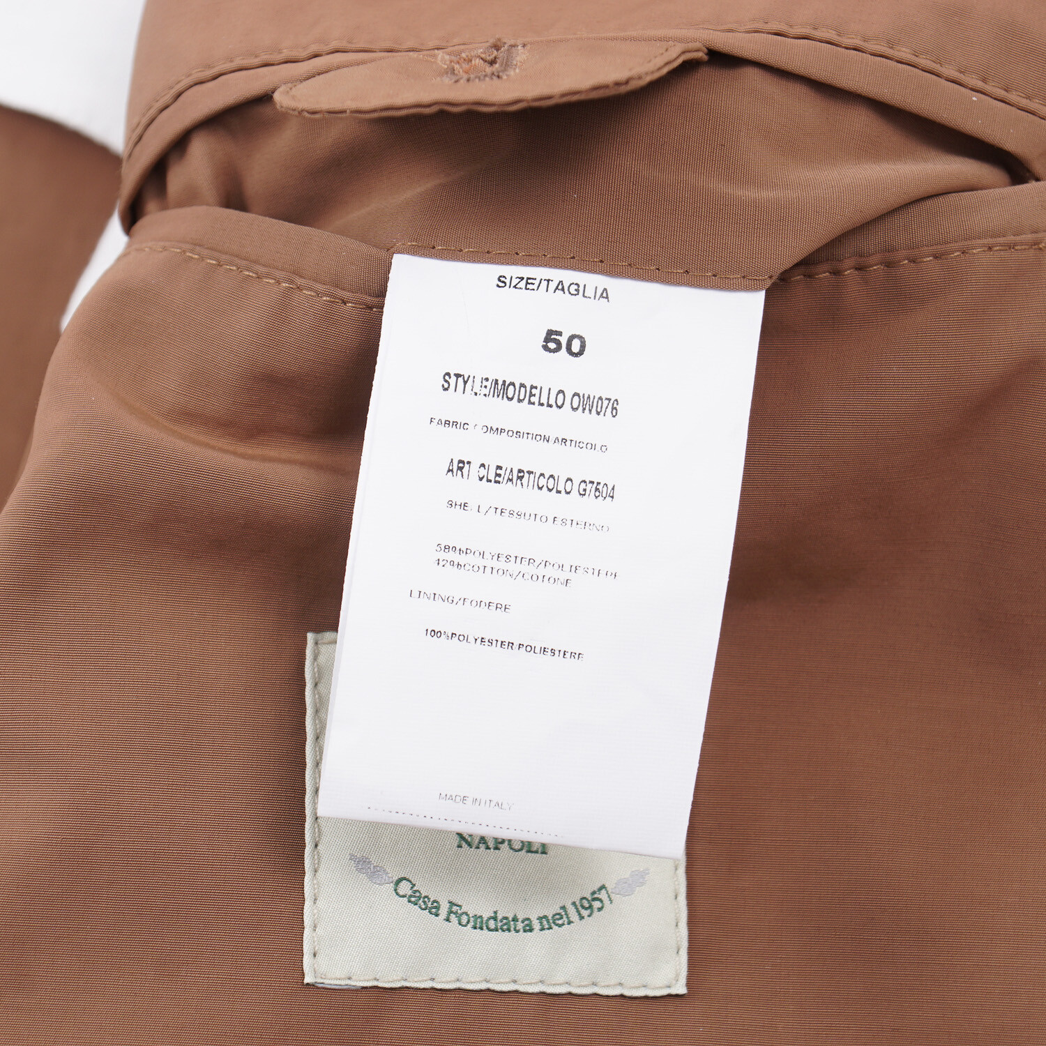 Pre-owned Luigi Borrelli Dark Tan Weather-repellent Field Jacket With Hood M (eu50) In Brown