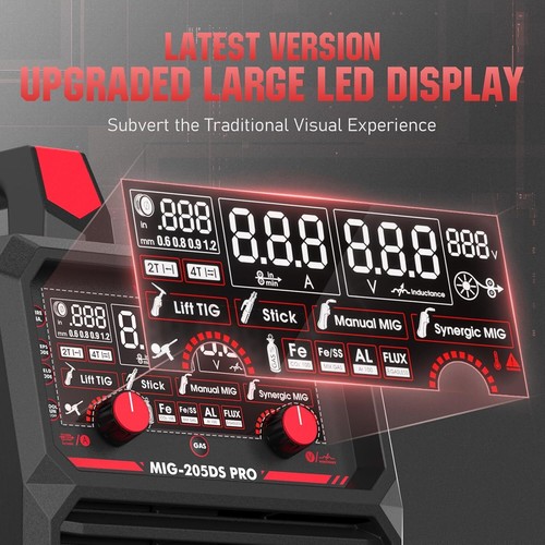 200Amp 110/220V Dual Voltage, 5 in 1 Aluminum MIG Welder, Spool Gun Compatible