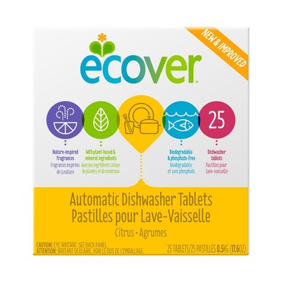 Ecover Automatic Dishwasher Soap Tablets, Citrus, 25 Count 25 Count (Pack of 1)