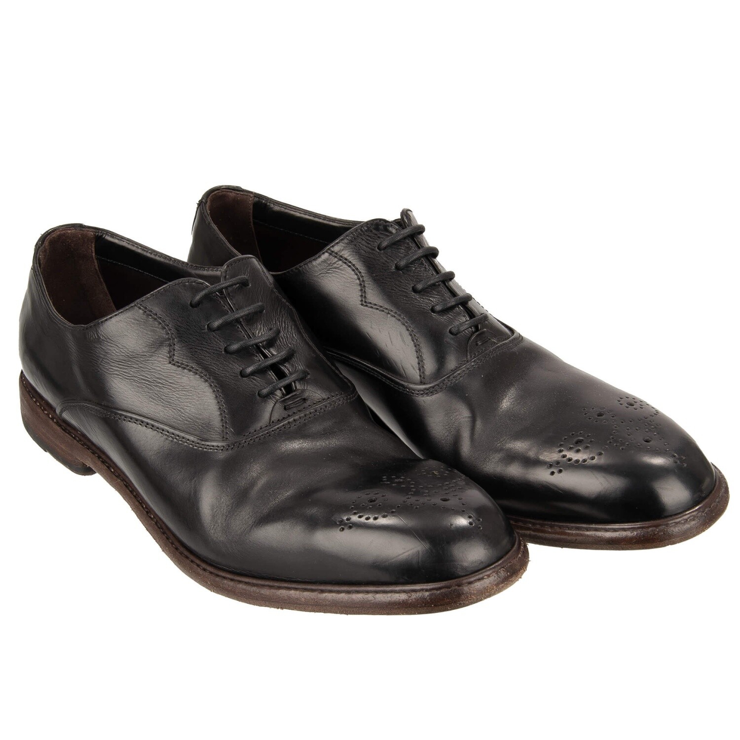 Туфли-дерби Dolce & Gabbana Michelangelo на шнуровке черные 44 UK 10 13710
