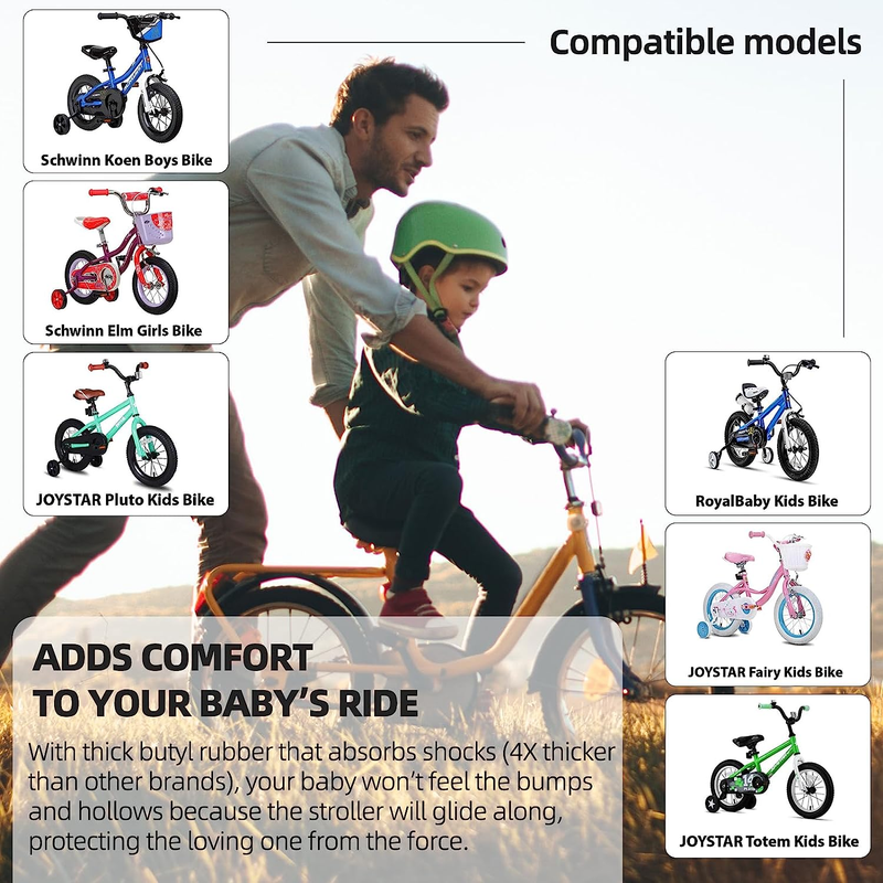 (2 Pack) 12"/14"/16"/18"/20"/22"/24"/26"/28" Kids Bike Inner Tubes Butyl Rubber