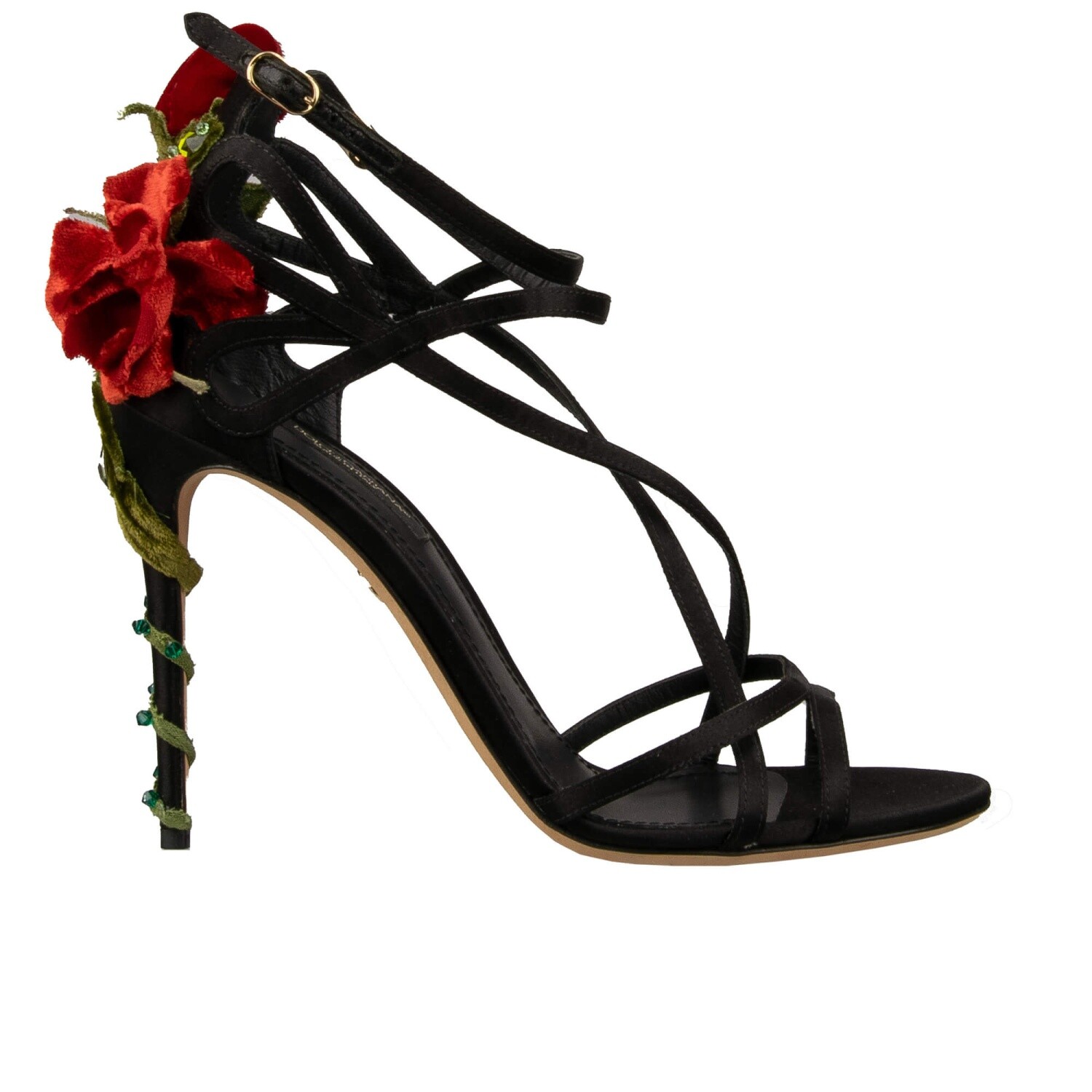Dolce & Gabbana Keira Хрустальные розовые шелковые туфли-лодочки босоножки на каблуке Черный, красный 37