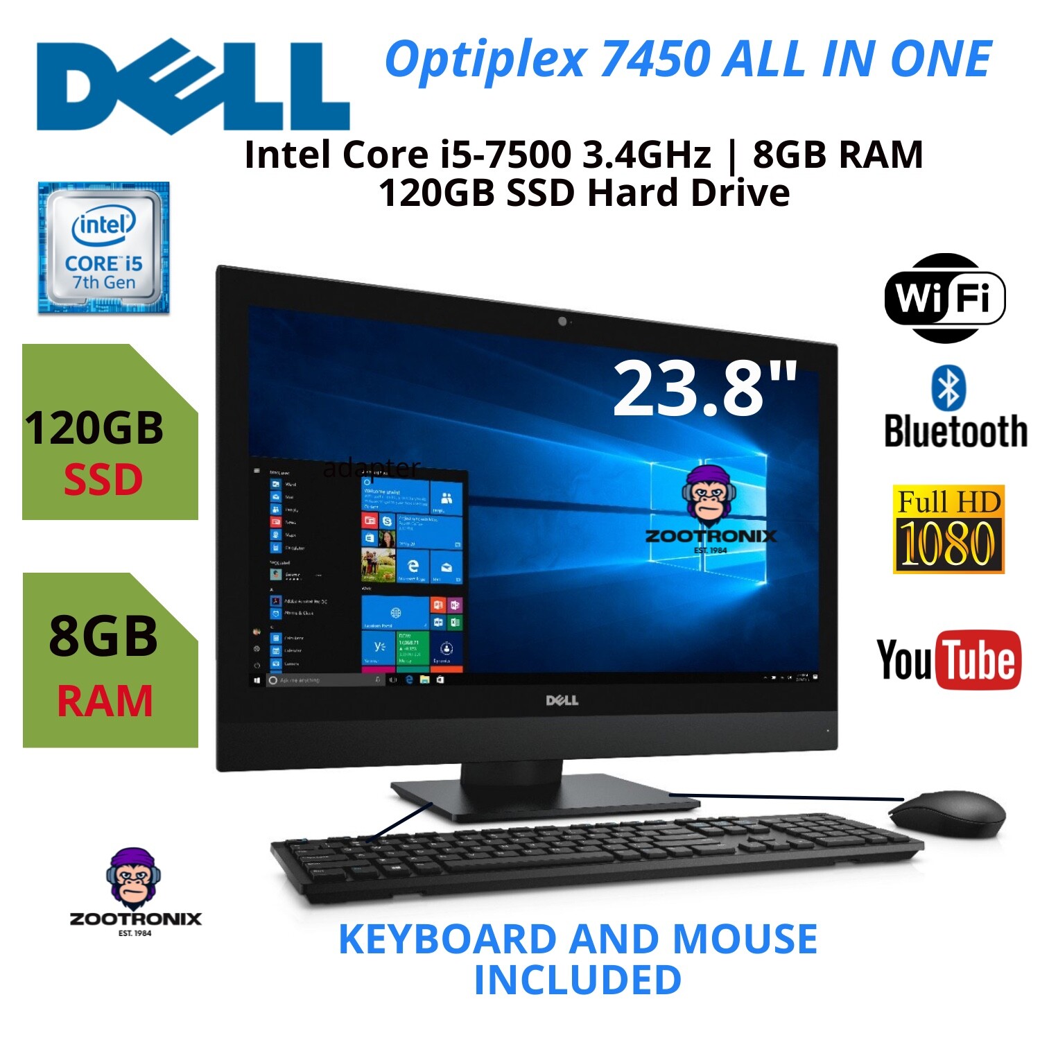 Dell OptiPlex 7450 AIO Core i5-7500 3.40 GHz | 8 GB RAM | 120GB SSD | Wifi | eBay Dell OptiPlex 7450 AIO Core i5-7500 3.40 GHz | 8 GB RAM | 120GB SSD | Wifi | eBay