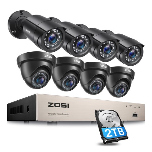 ZOSI 5MP Lite HDMI 8CH DVR 1080P H.265+ CCTV Security Camera System 1TB Outdoor