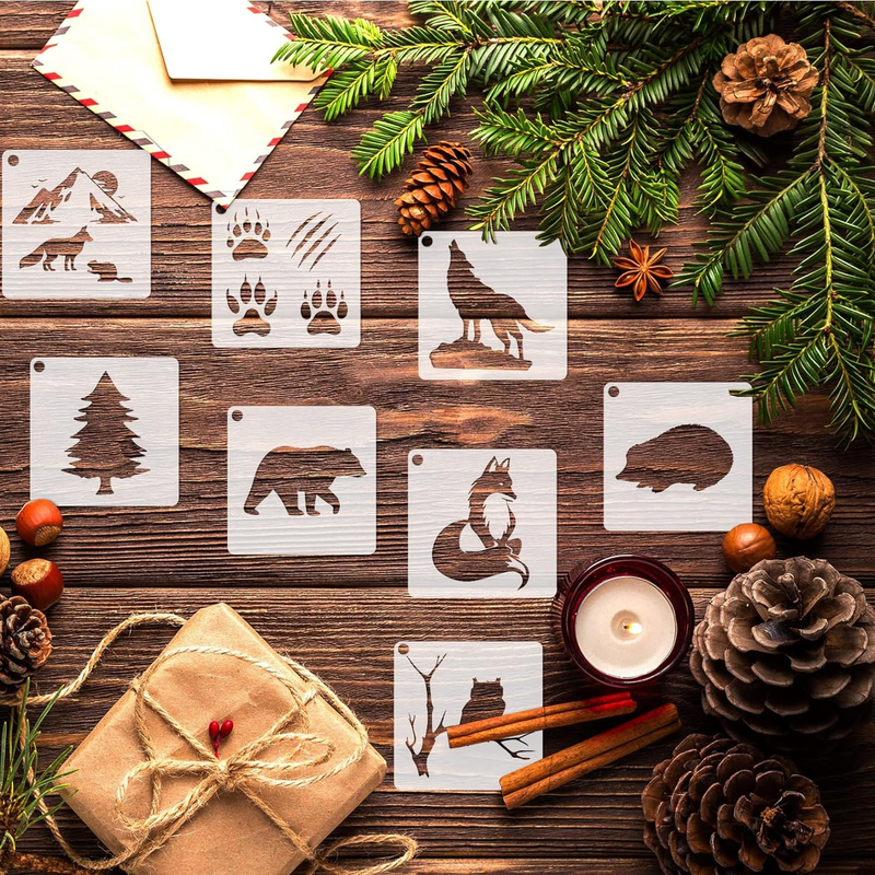 Small Stencils for Painting on Wood Reusable, 3 Inch Reusable Stencil for Craft 