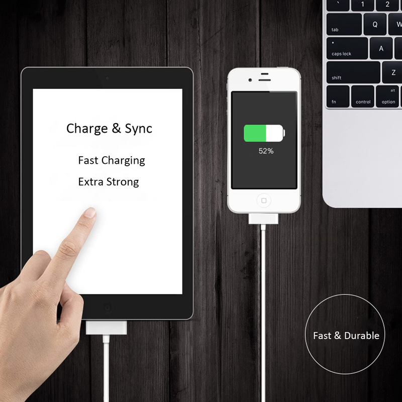 30-Pin Charger Cable Compatible for Old iPhone 4 4S 3GS, Old iPad 1st 2nd 3rd Ge