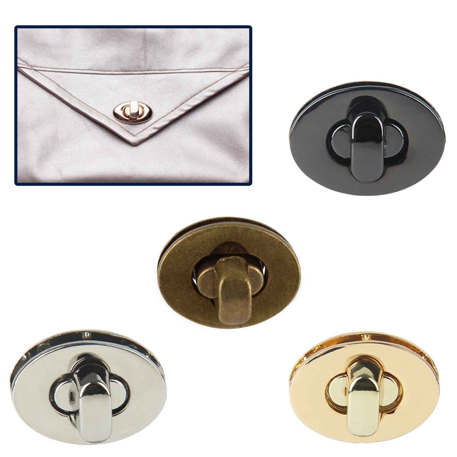 Twist Verschluss Ovale Form Schnallen Eisen Drehen für DIY Leder Handtaschen Bag