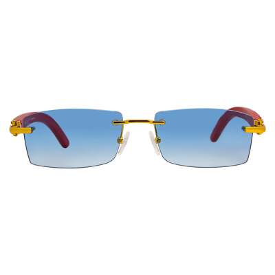 Pre-owned Porta Romana Rectangular Sunglasses 1953 100b Red 56mm 1953