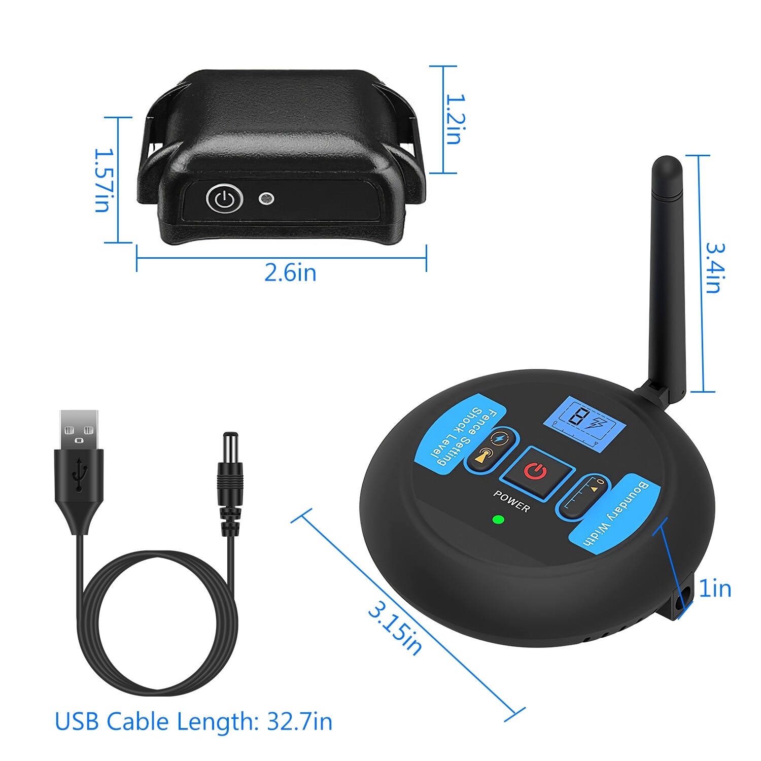 Wireless Electric Dog Fence Pet Containment System Shock Collar For 1/2/3Dogs