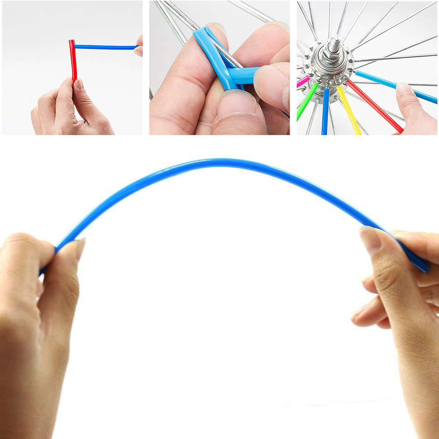 72PCS Motorcycle Dirt Bike Spoke Skins Covers Wraps Wheel Rim Guard Protector US