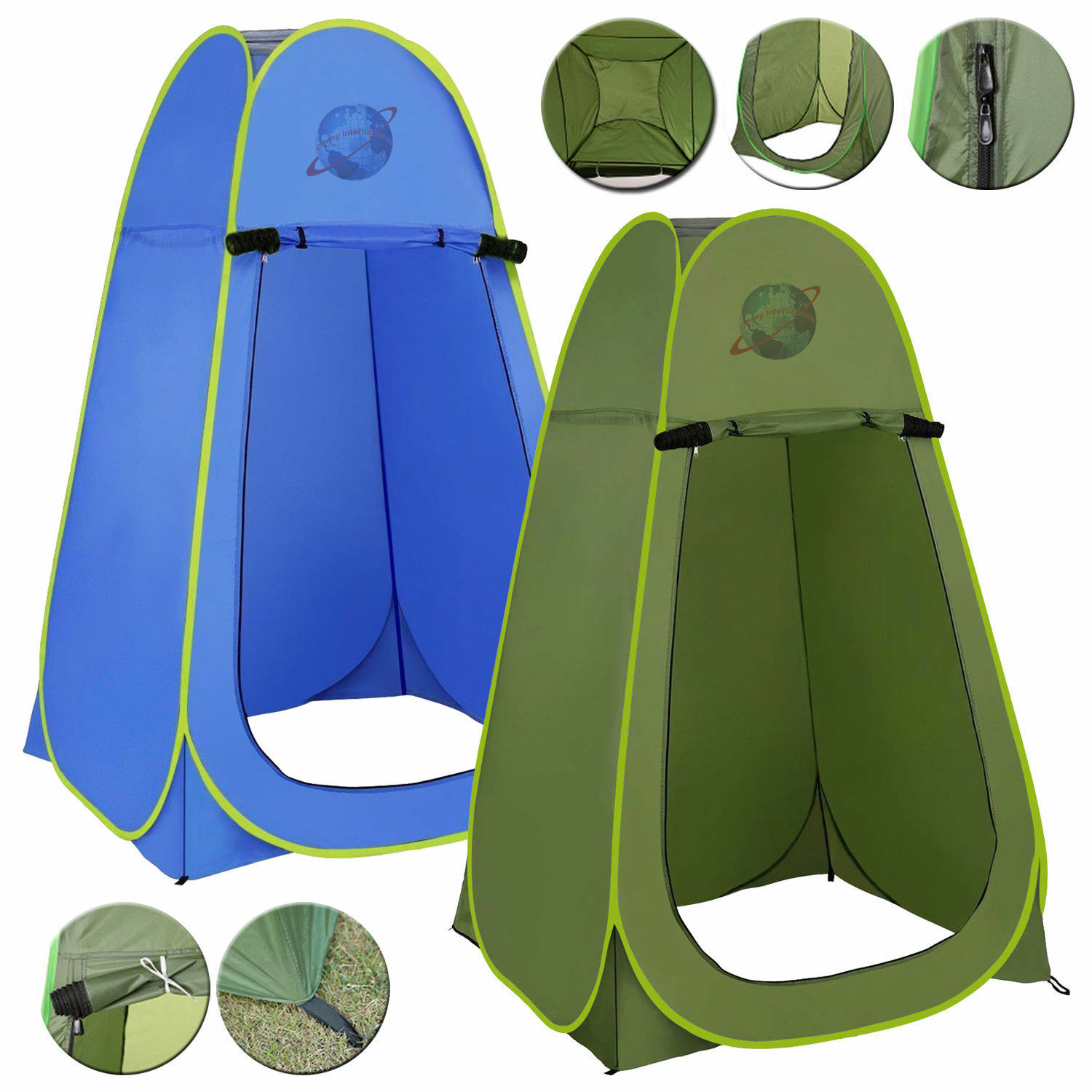VINGLI 2 Room Shower Tent, 7.5 FT Instant Pop Up Shelter With