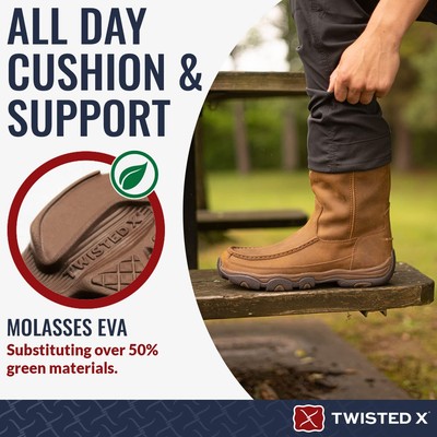 Pre-owned Twisted X Men's 11" Pull On Soft-toe Hiker Boot For Hiking Work And Hunting D... In Brown