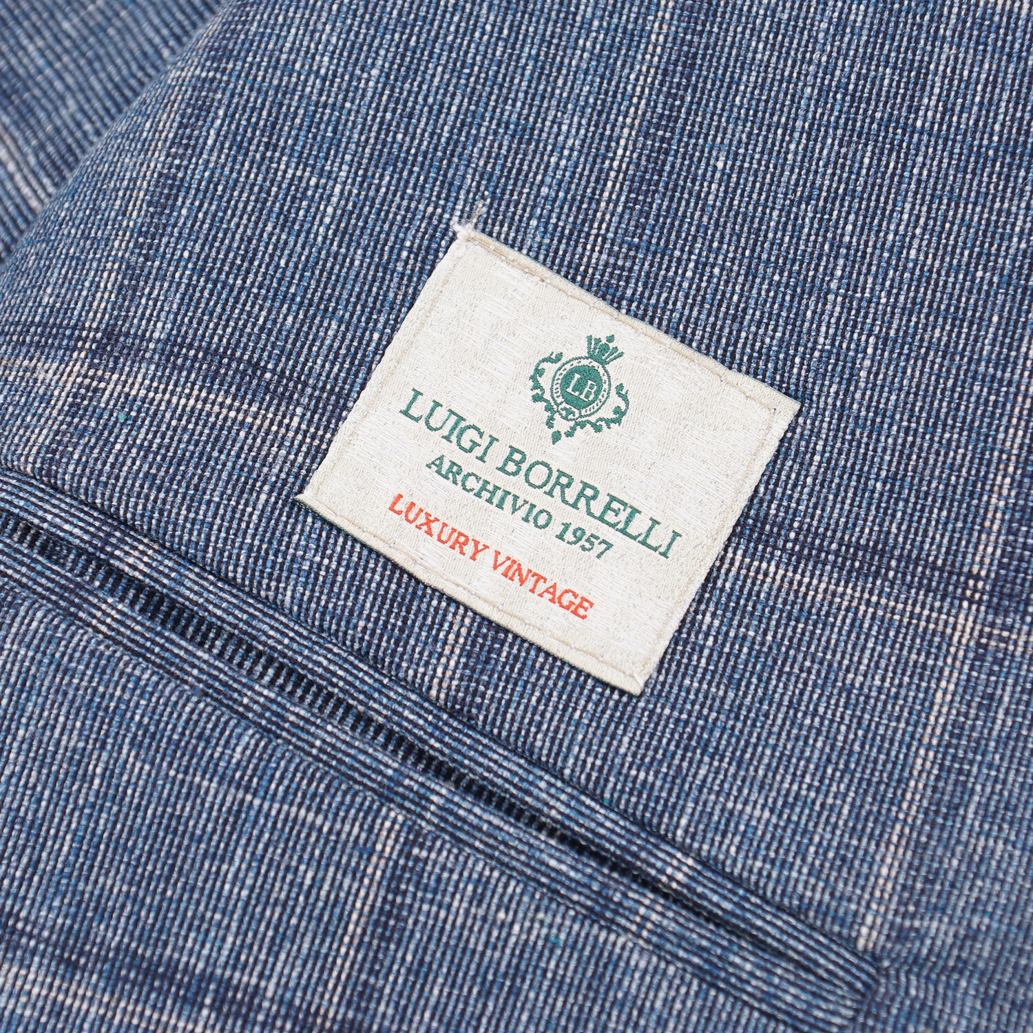 Pre-owned Borrelli Luigi  Slim-fit Slate Blue Check Woven Cotton Sport Coat 38r (eu 48)