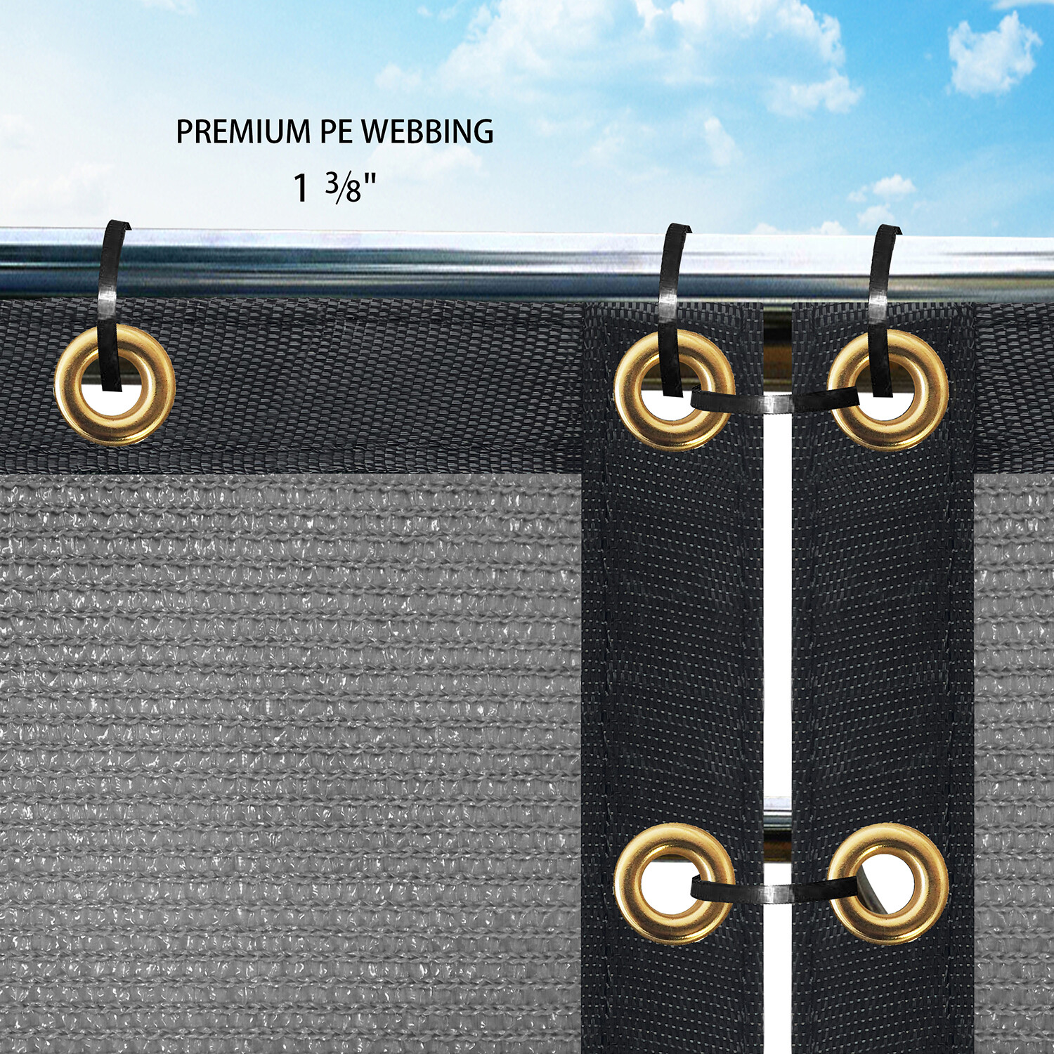 Houssity 3 FT  Grey Chain Link Fence Privacy Screen Balcony Deck Railing Kennel