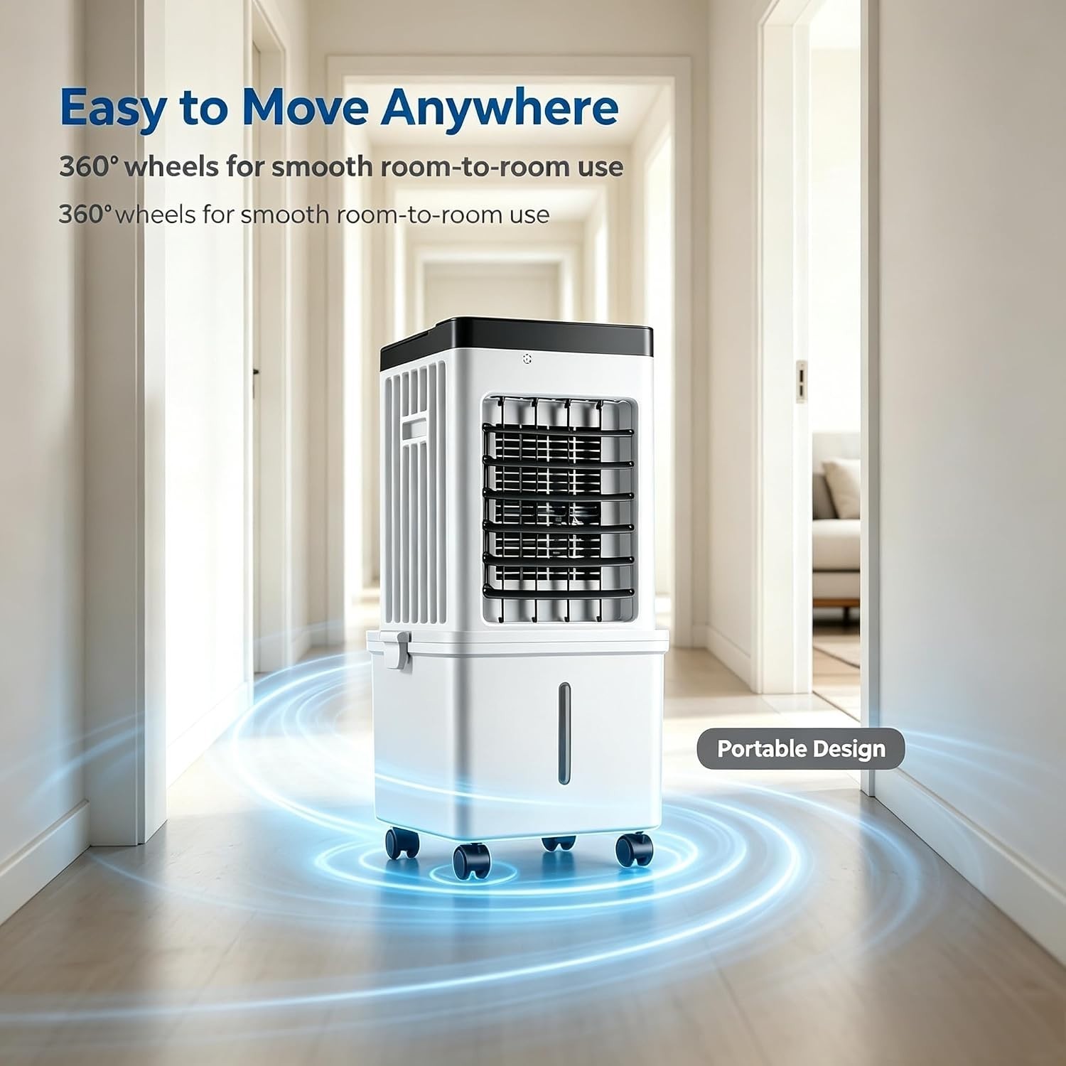 QIUSZS 3-in-1 Portable Evaporative Air Cooler Fan Humidifier Remote Timer Swing photo 5