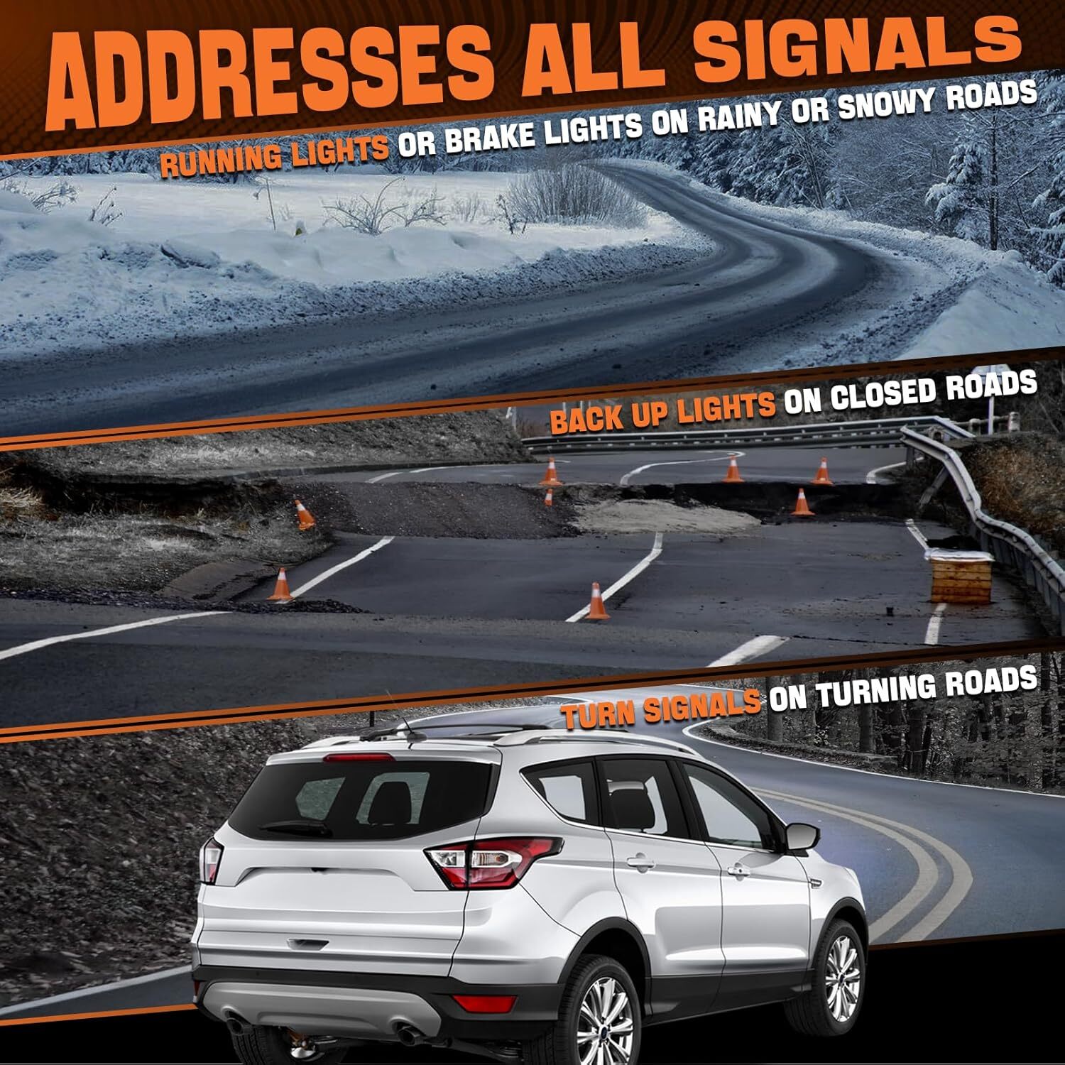 Left Or Right Outer/Inner Tail Light Brake For Ford Escape 2017-2018 2019 w/Bulb