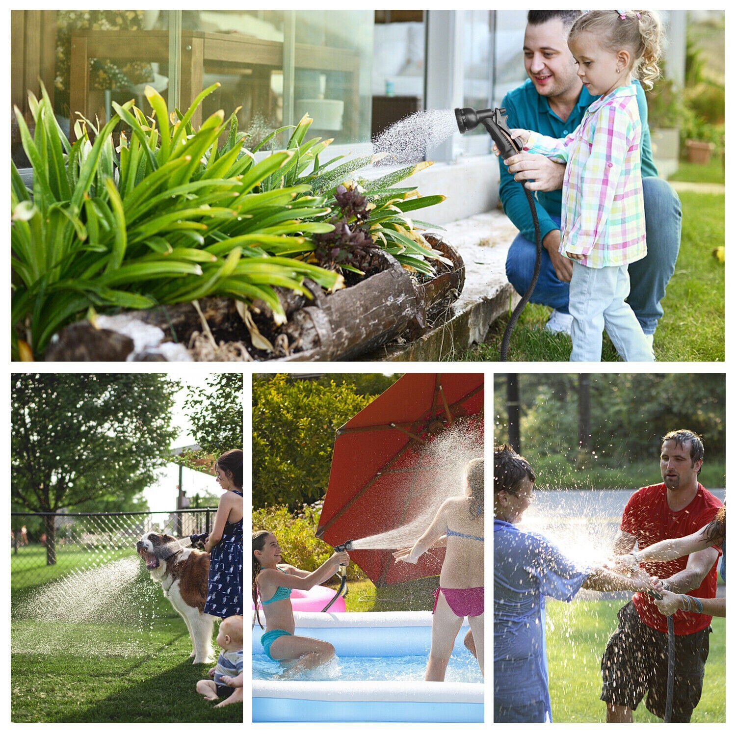 25/50 FT Expandable Flexible Garden Water Hose Spray Nozzle Leakproof NO-Kink