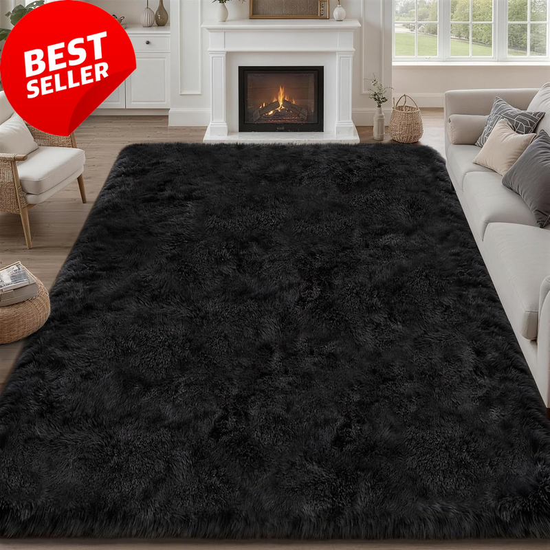 8X10 Area Rugs for Living Room Bedroom: Ultra Soft Fluffy Shag Rug Upgrade Non-S