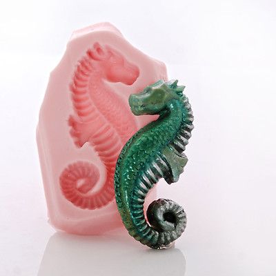 Seahorse Silicone Mold Food Safe Fondant Resin Soap Embed Polymer Clay Mold (874