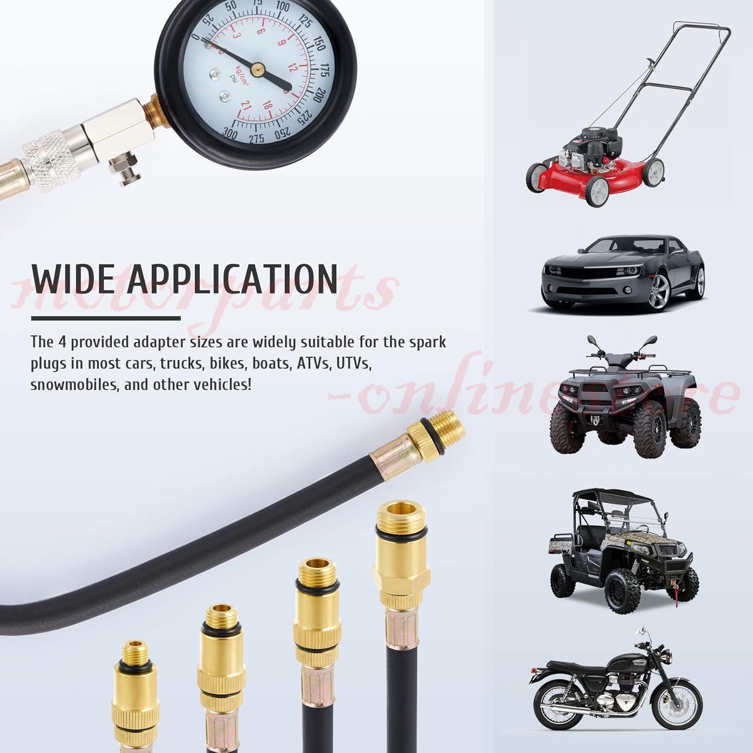 Engine Cylinder Compression Gauge Tester Kit Gas Engine Diagnostic Testing Tool