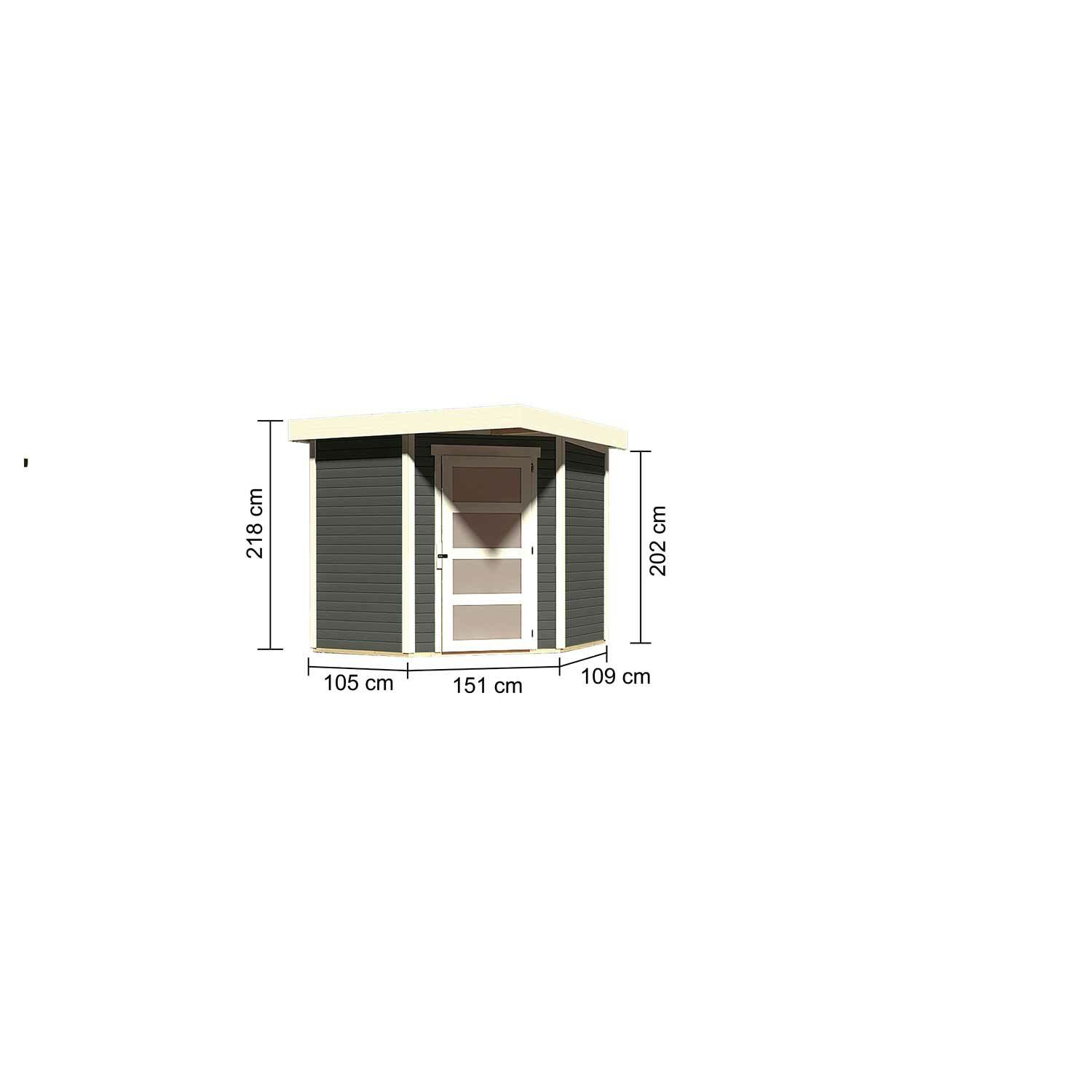 Karibu Gartenhaus Schwandorf 3 terragrau