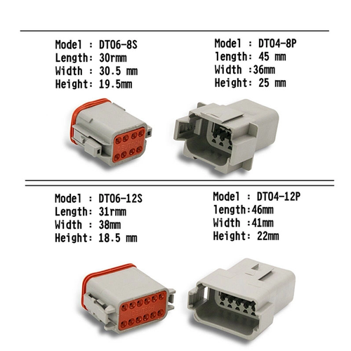 750PCS New Deutsch DT Connector Plug Kit for 14 16 18 20 AWG Stamped Contact Kit