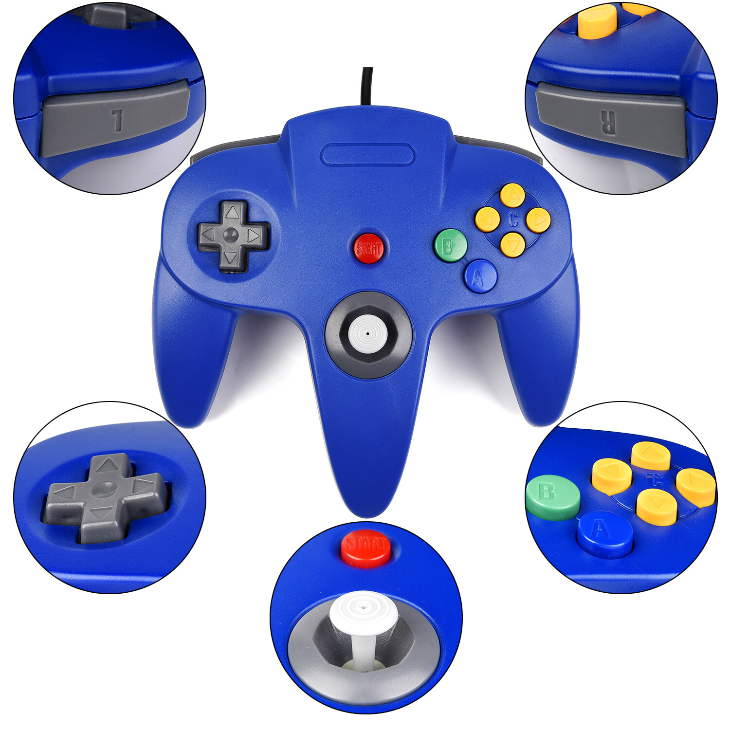 For Nintendo 64 N64 Controller Video Game Console Gamepad Joystick Joypad Wired